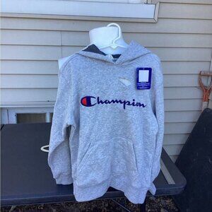 Tomato girl Champion Logo gray hoodie with pouch and double lined hood  small